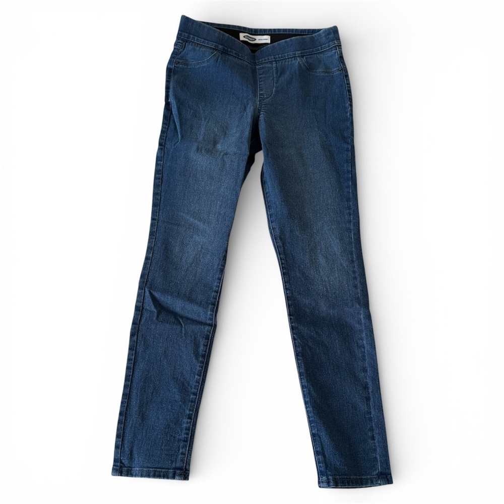 Old Navy Womens Super Skinny Jeans Size 6 Blue Elastic Waistband Jeggings